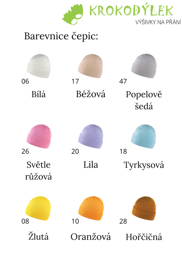 Zimní čepice k výšivce