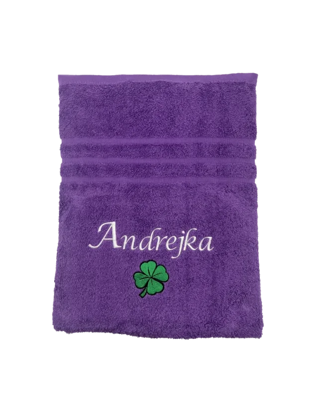 Ručník s vlastním jménem a obrázkem - Barva: Růžová