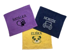 Ručník do školky se jménem a našim motivem