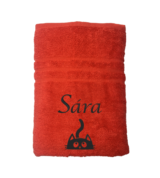 Ručník s vlastním jménem a našim motivem - Barva: Růžová