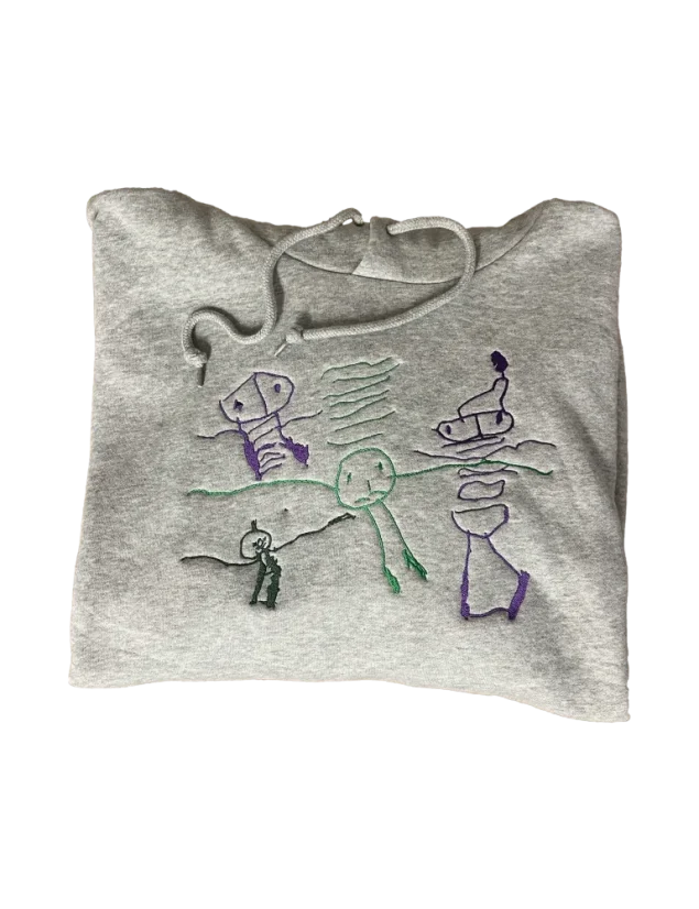 Mikina s dětským obrázkem - Barva mikiny: Ledově šedá