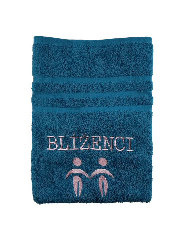 Ručník s výšivkou znamení zvěrokruhu - Barva: Tmavě modrá